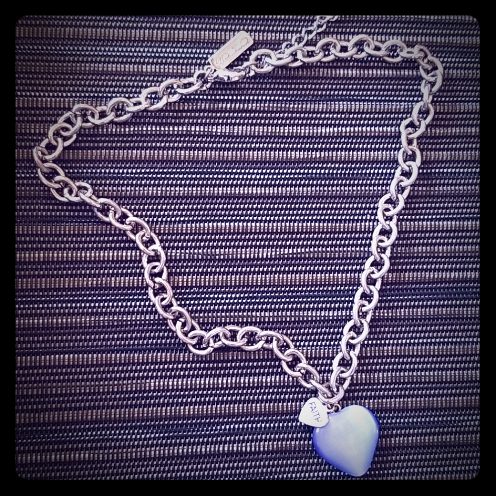STUFF blue heart FAITH choker small